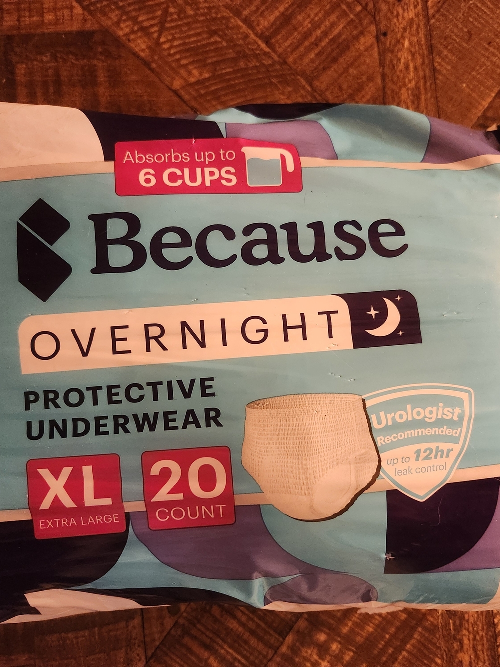 Because Overnight Protective Underwear - XL, 19 In Pack